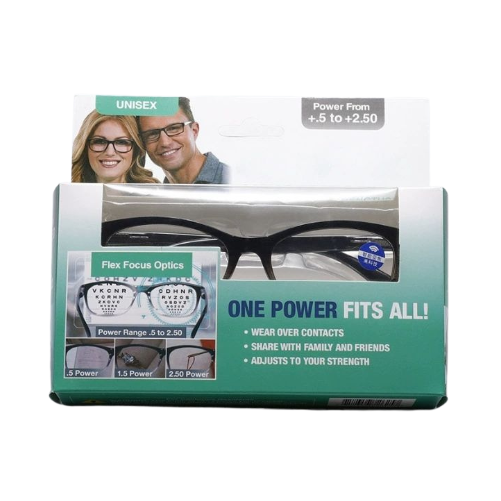 FlexVision™ Gafas multifocales +0.5 a +2.5 para todo uso