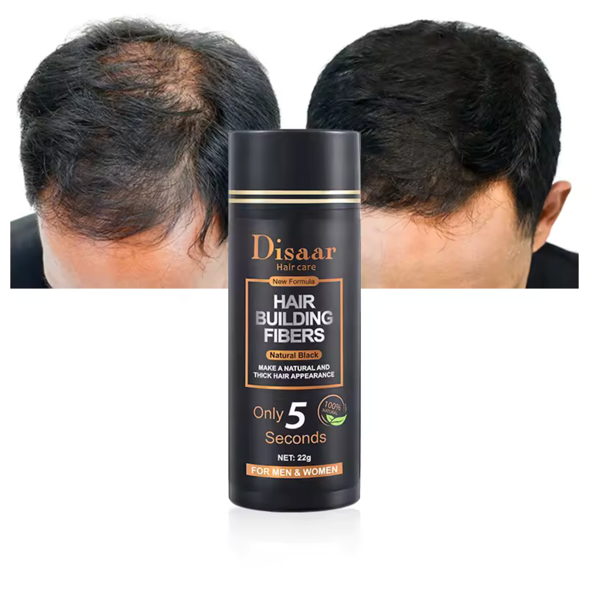 Dissar™ Polvo para cabello, cubre zonas con poco cabello en segundos y crea una apariencia más densa y natural al instante