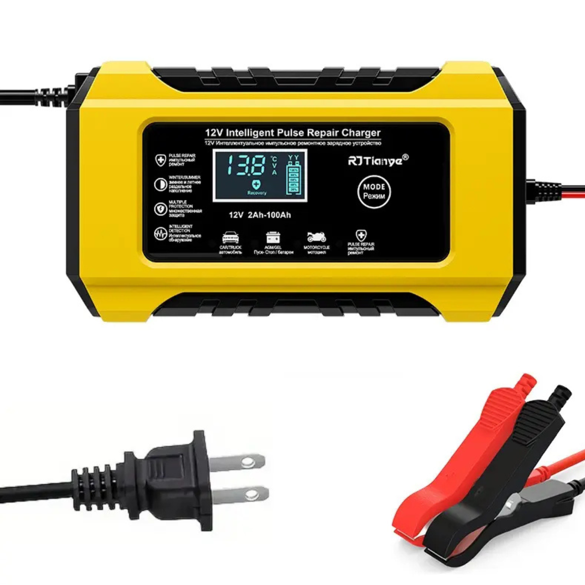 Battery Fix™ Cargador reparador de baterías 12V reactiva baterías débiles arranque más seguro con protección inteligente