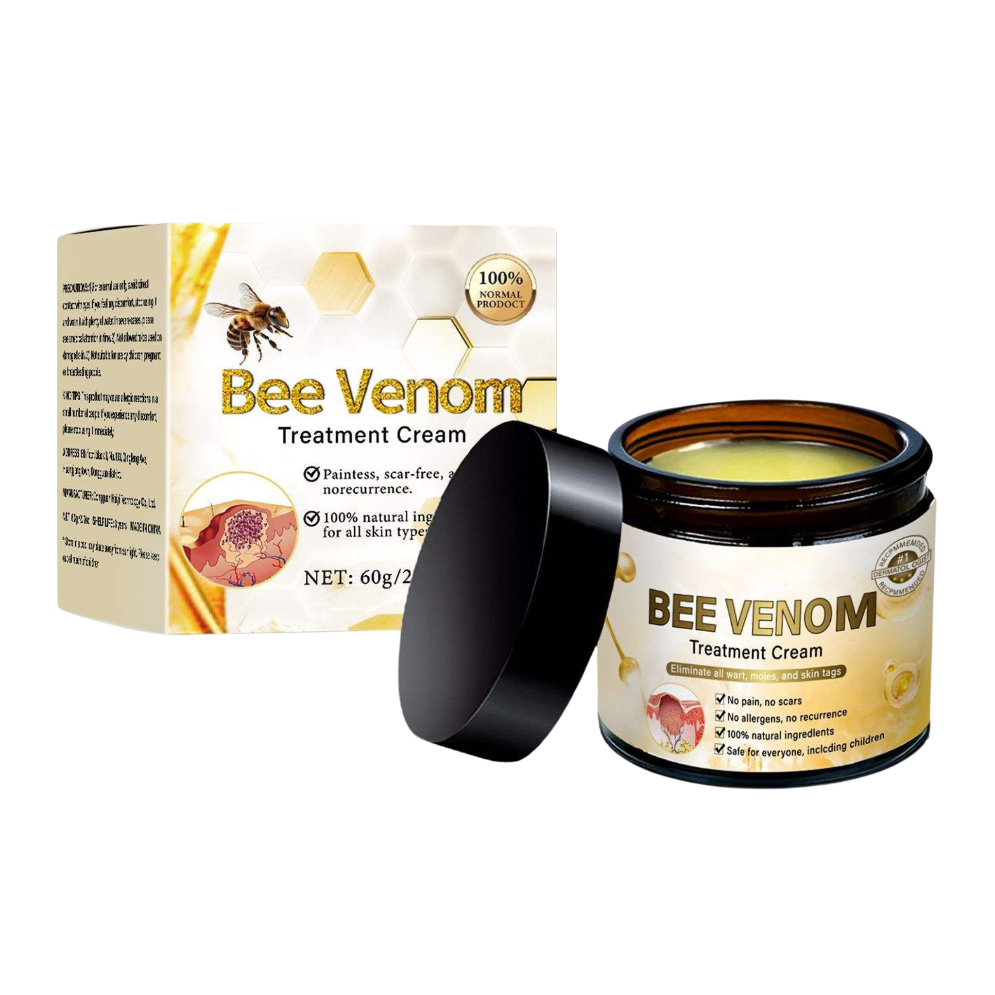 BeeVenom DermaCare™ Apoya la renovación de la piel y mejora el aspecto de marcas visibles.